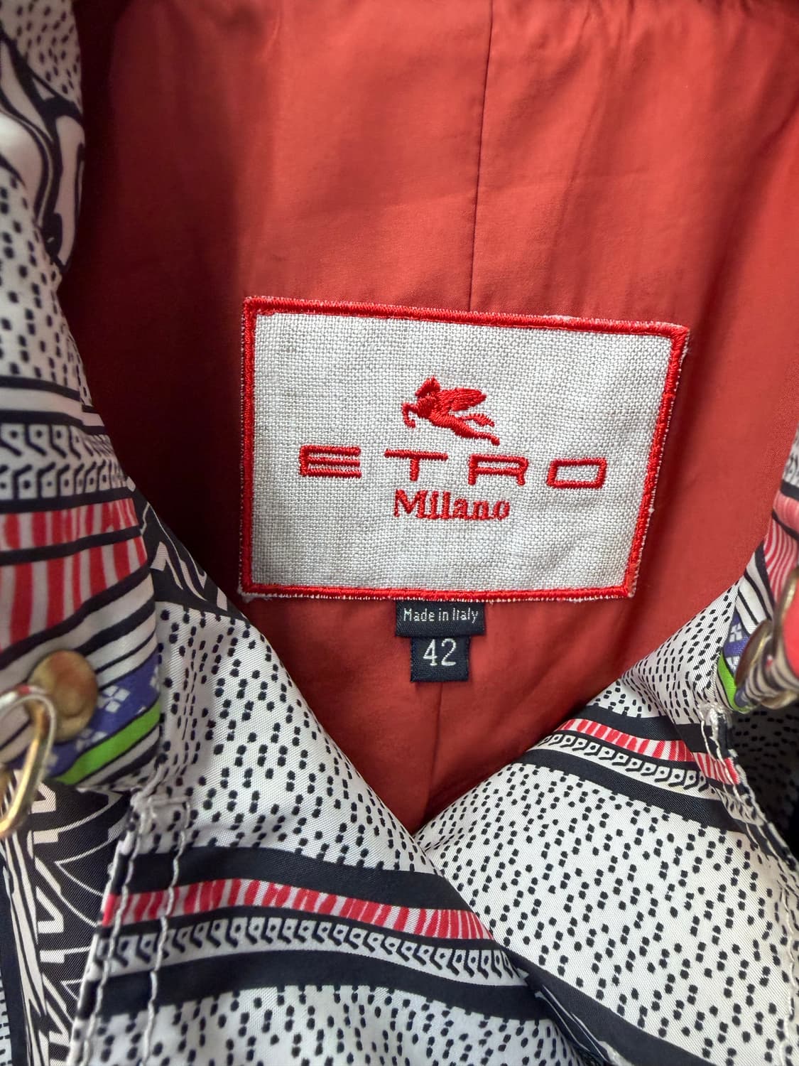 정품) 에트로 패턴 트렌치 코트 자켓 42 상품이미지6