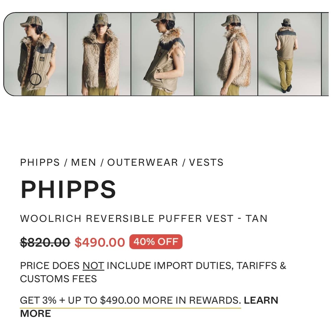 Phipps X Woolrich 리버시블 퍼 베스트 상품이미지3