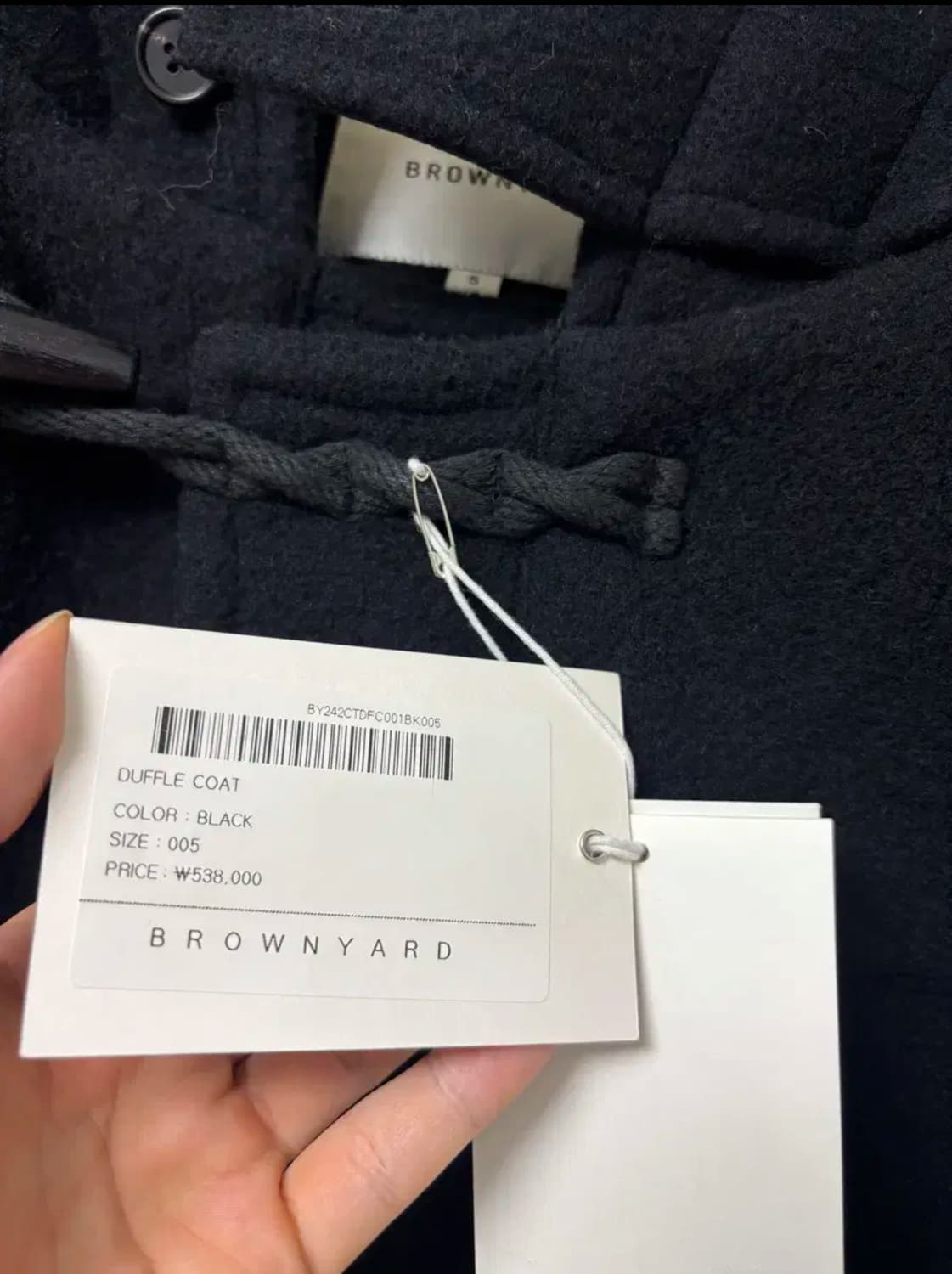 브라운야드 24fw 더플코트 블랙 5 새상품 상품이미지3