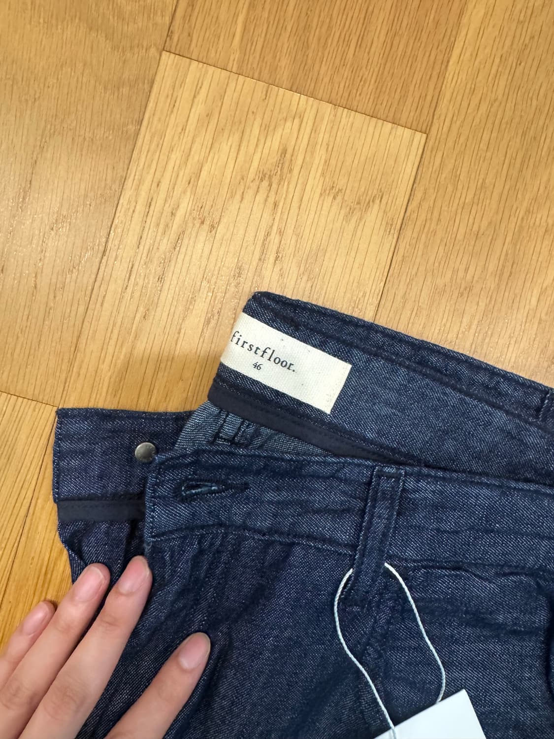 새상품) 퍼스트플로어 리넨 데님 트라우저 46 상품이미지4