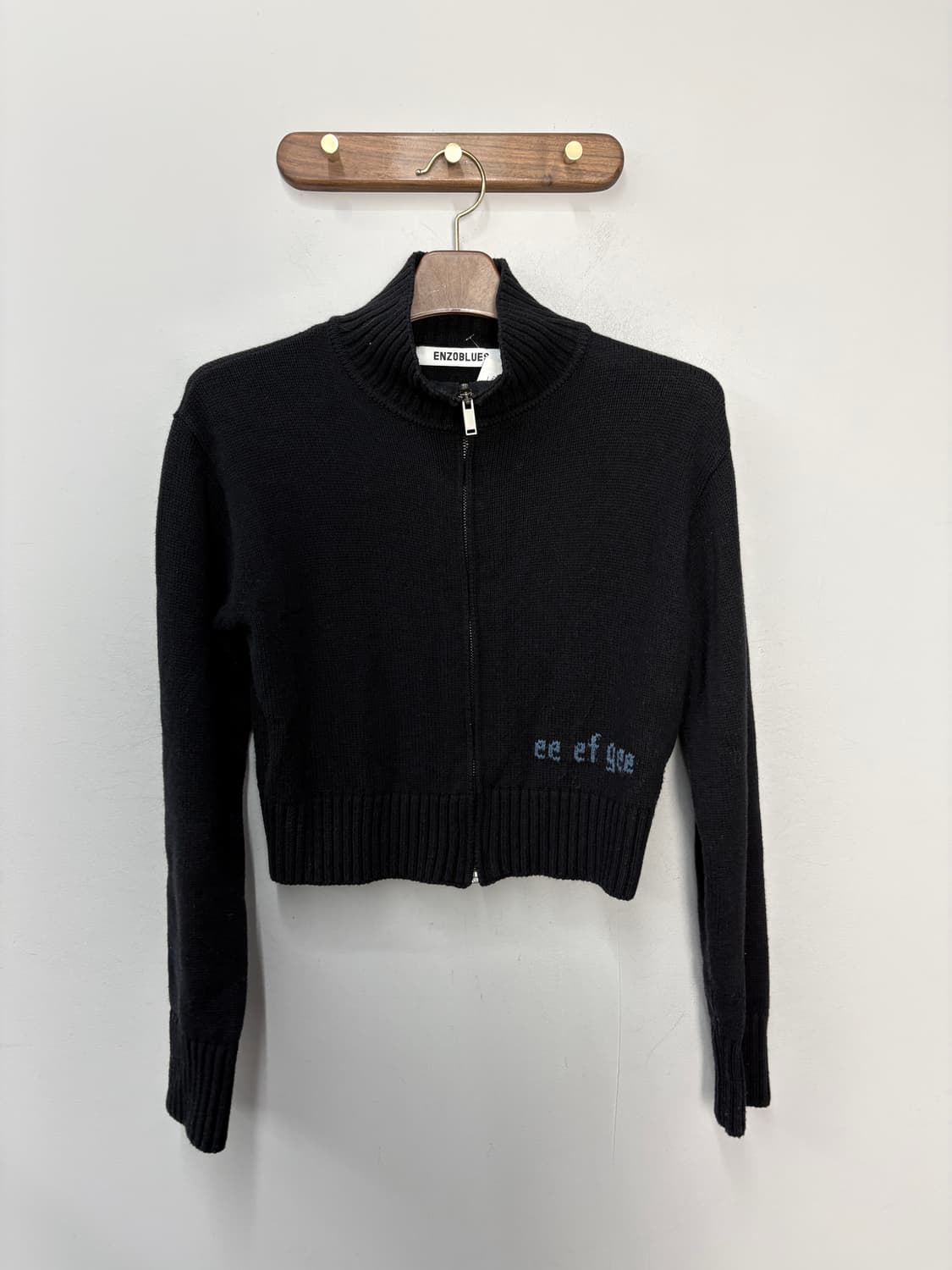 엔조블루스 하이넥 니트집업 블랙 A3772 상품이미지2