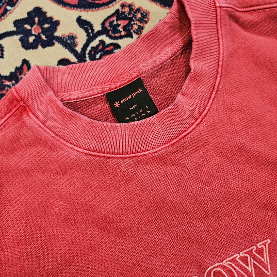 스노우피크 21Fw 피그먼트 워시드 맨투맨 L size 상품이미지3