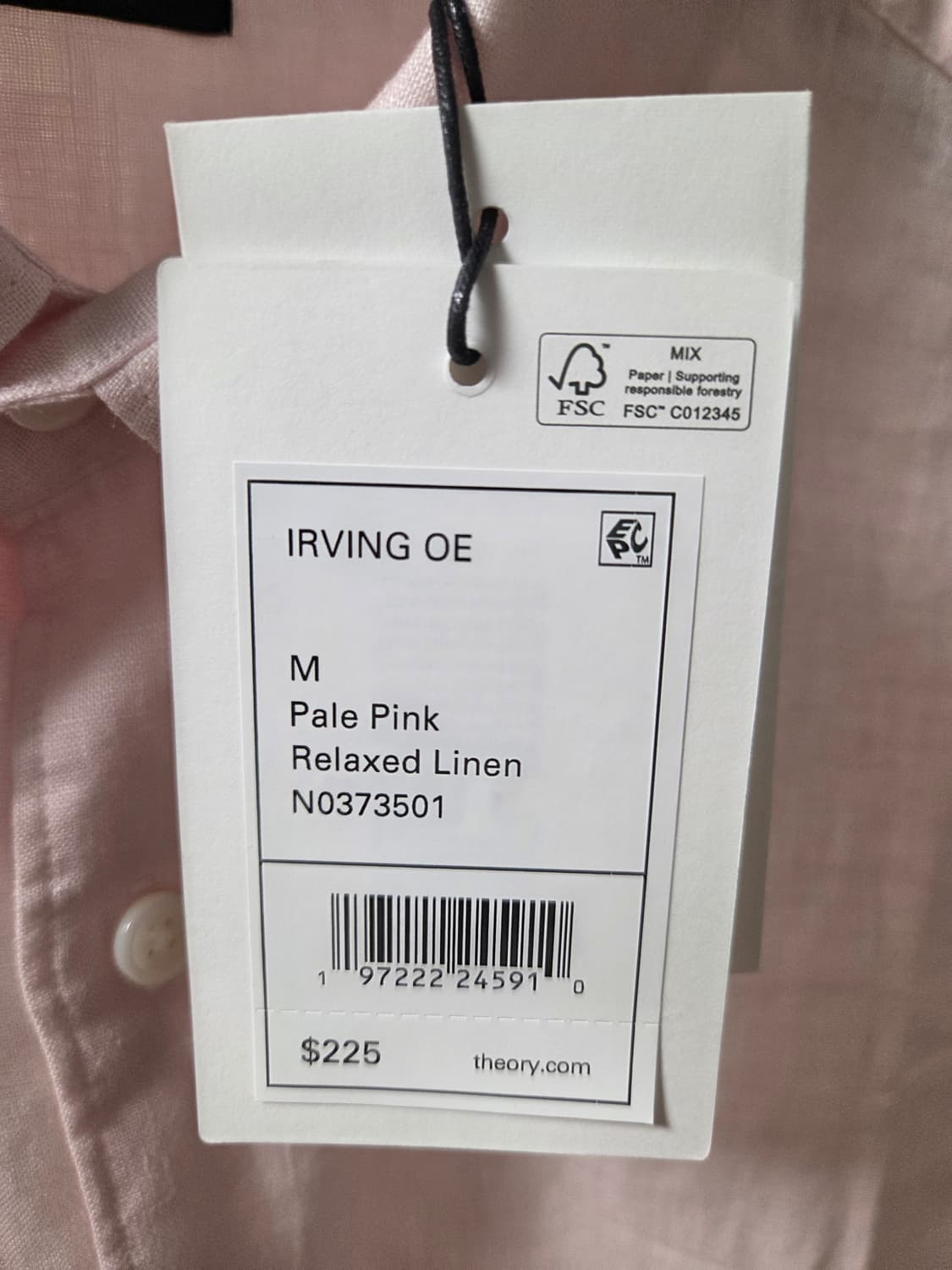 띠어리 Theory 어빙 린넨셔츠 페일 핑크 상품이미지7