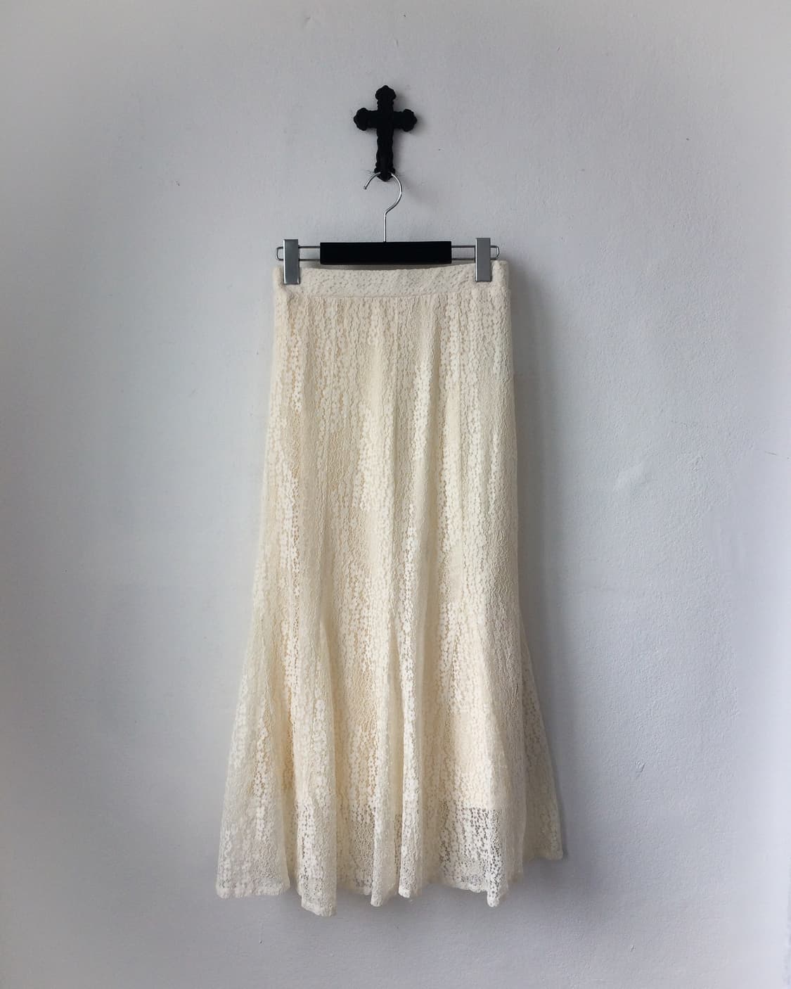 Flower pattern crochet long skirt 상품이미지1