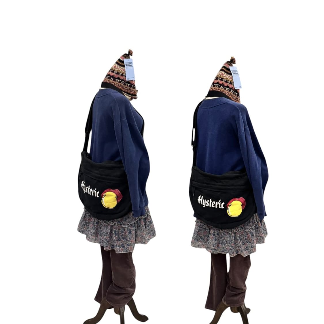 히스테릭글래머 스웻 숄더백 블랙 (L) 상품이미지9