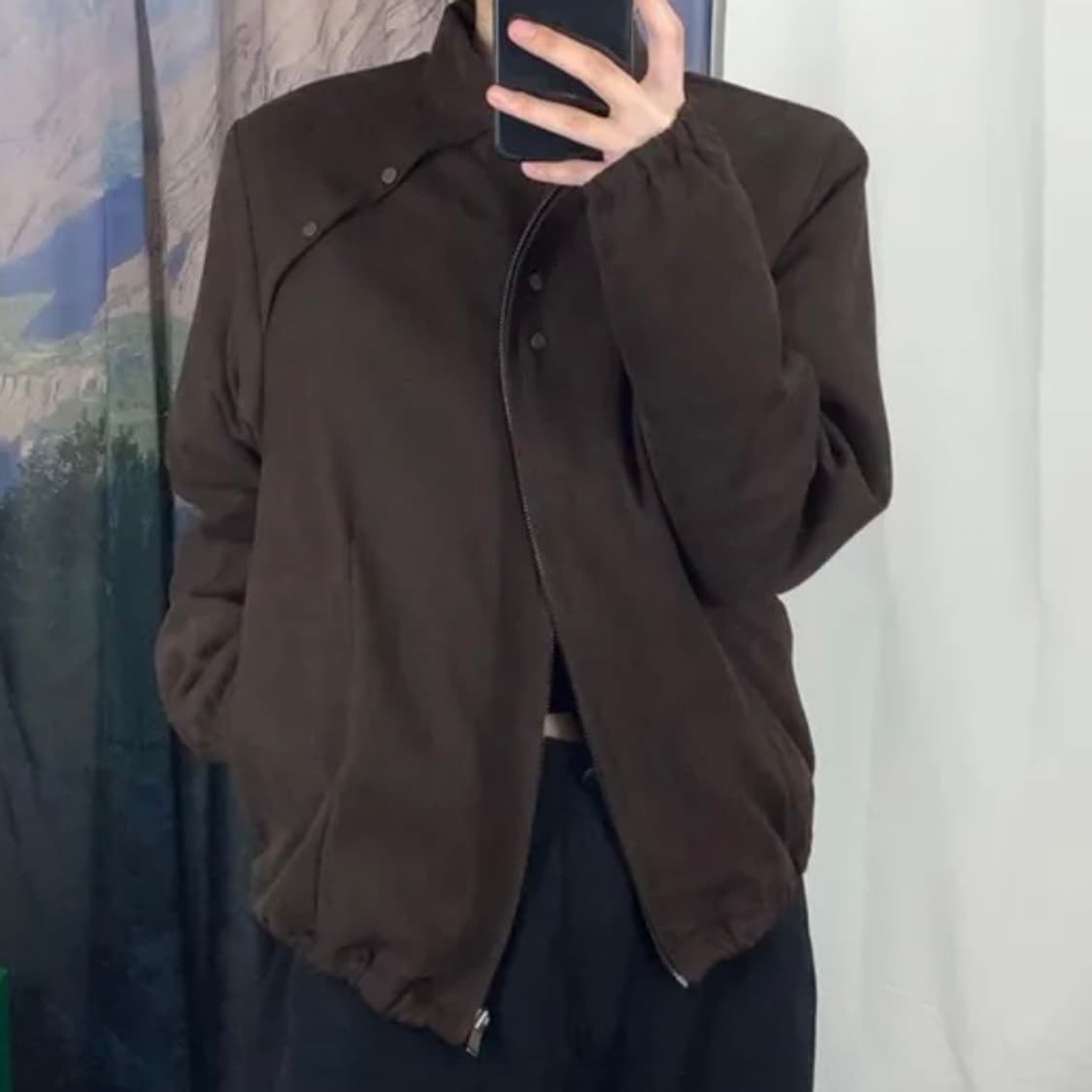 (누빔안감) 스웨이드 패딩 점퍼/ 브라운 상품이미지2