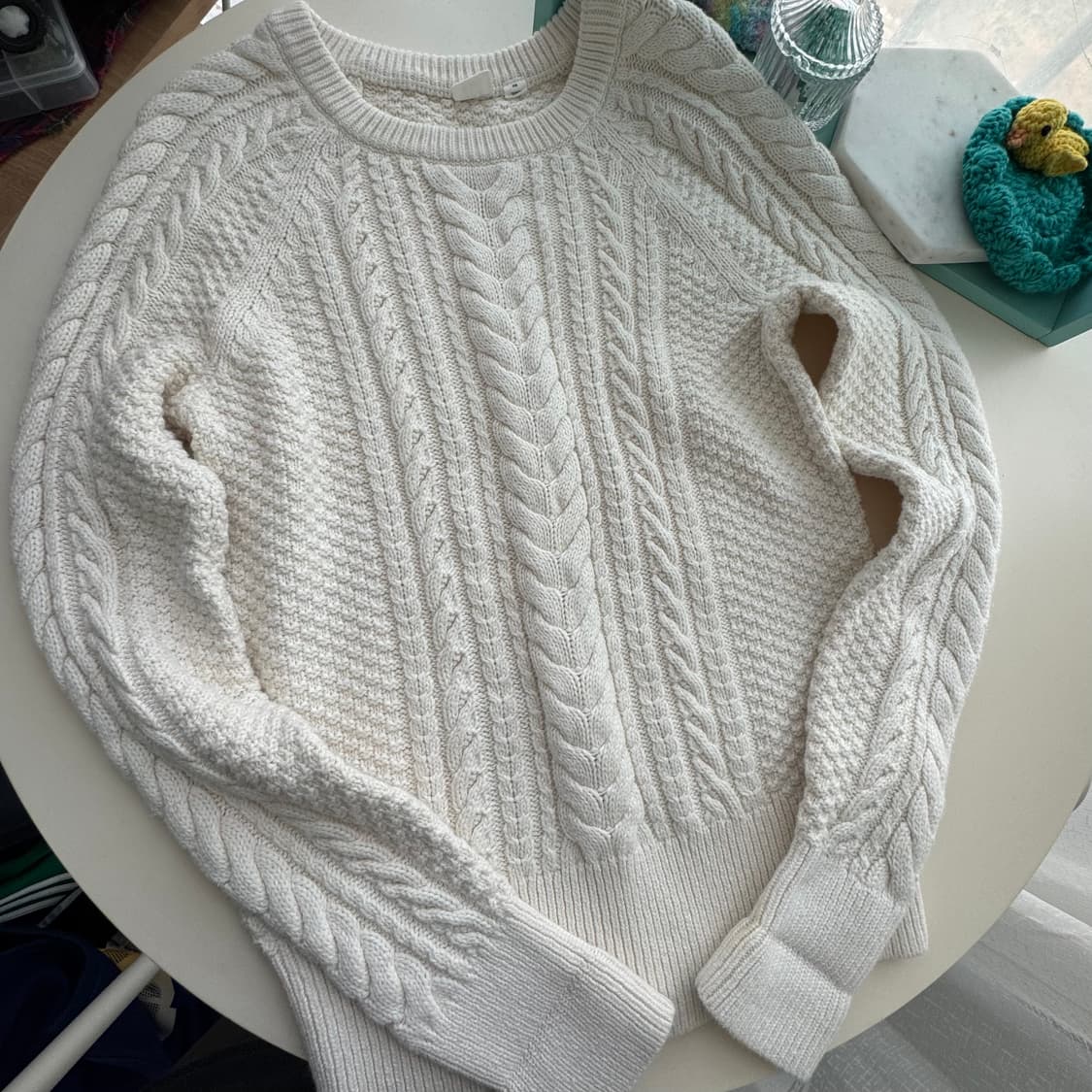 GAP 갭 아이보리 긴팔 케이블 니트 트셔츠 XS 상품이미지1