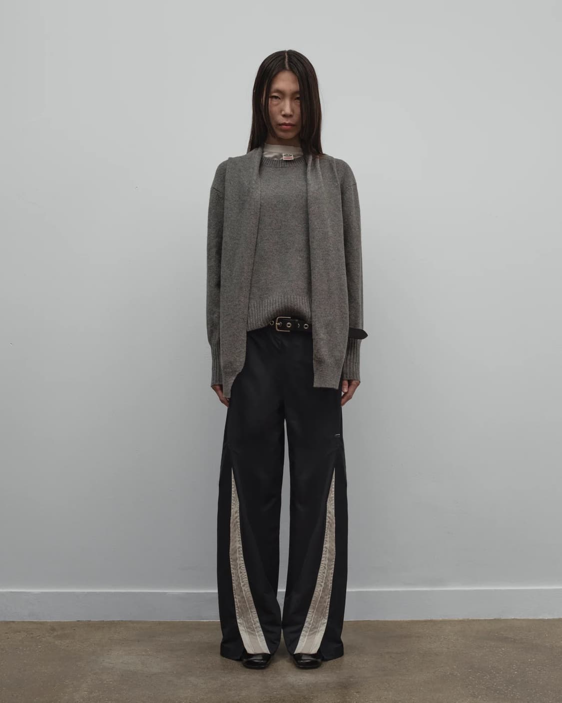 [XS,S,M]커미션 25fw 머플러 캐시미어 니트/그레이 상품이미지2