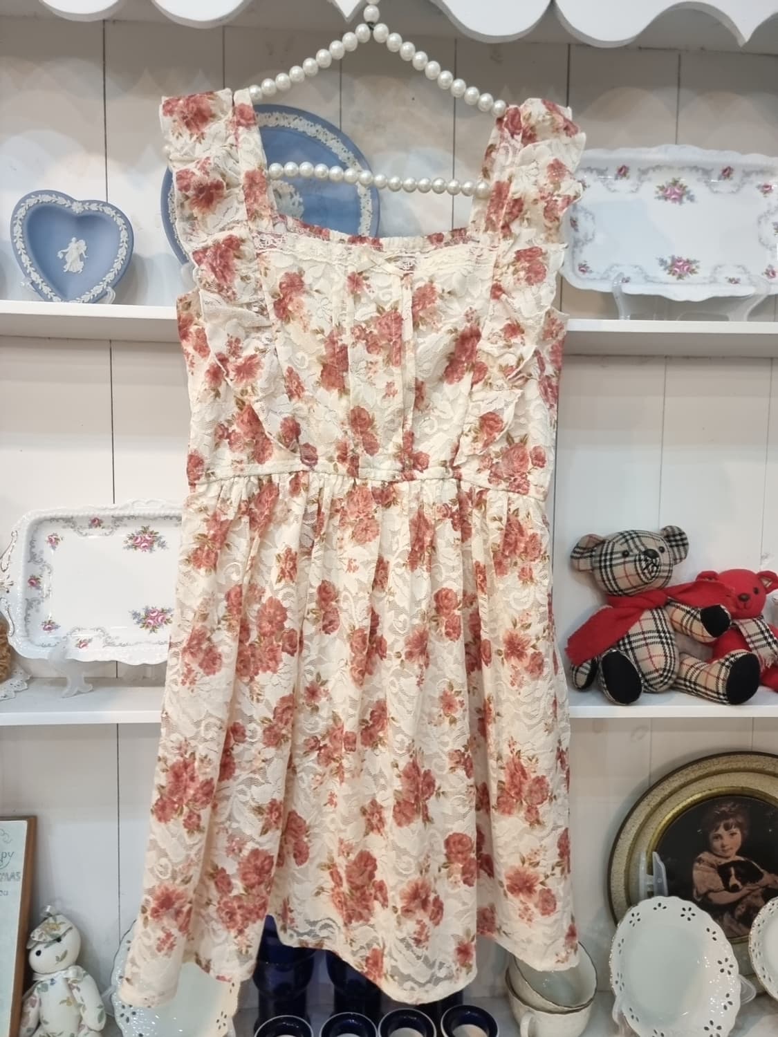 LIZ LISA 리즈리사 로즈 레이스 오버레이 원피스 상품이미지1