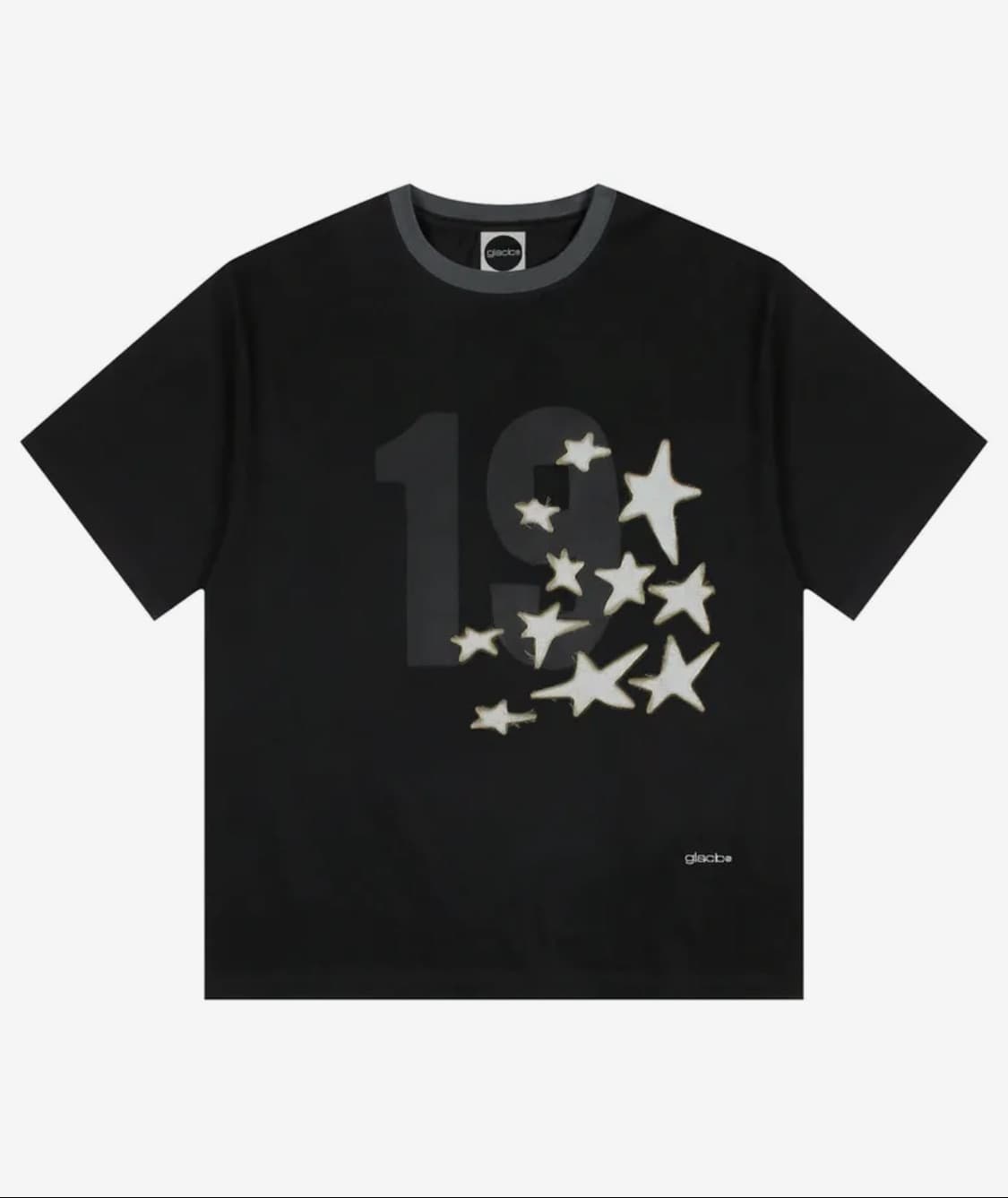 GT124 넘버링 스타 아플리케 티셔츠 (BLACK) 상품이미지2