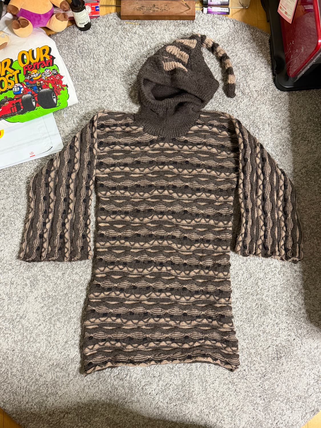 버나드윌헴 알파카 울 후드 니트 상품이미지1