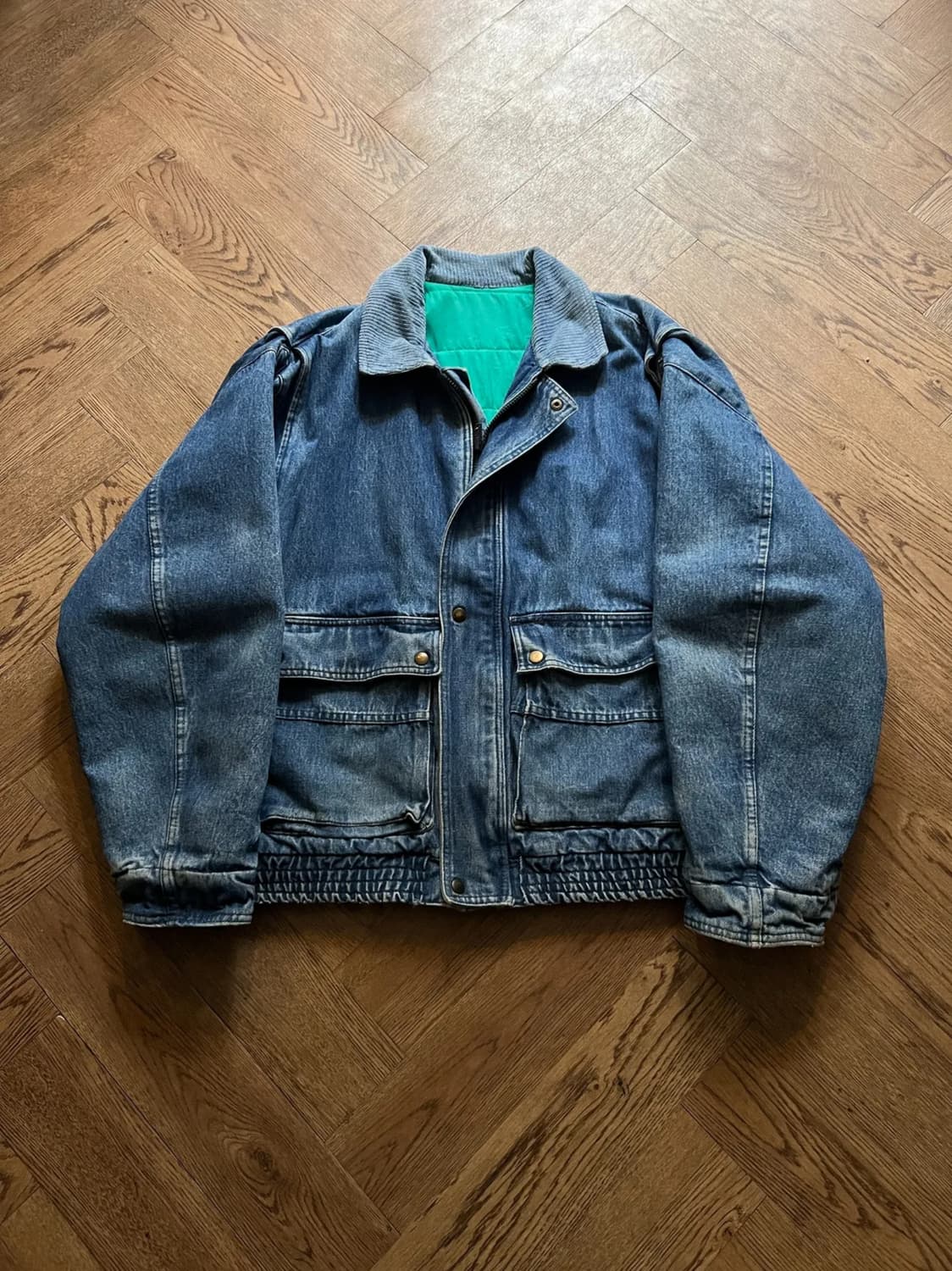 [L]90's USA 빈티지 A-2 타입 데님 봄버 자켓 상품이미지1