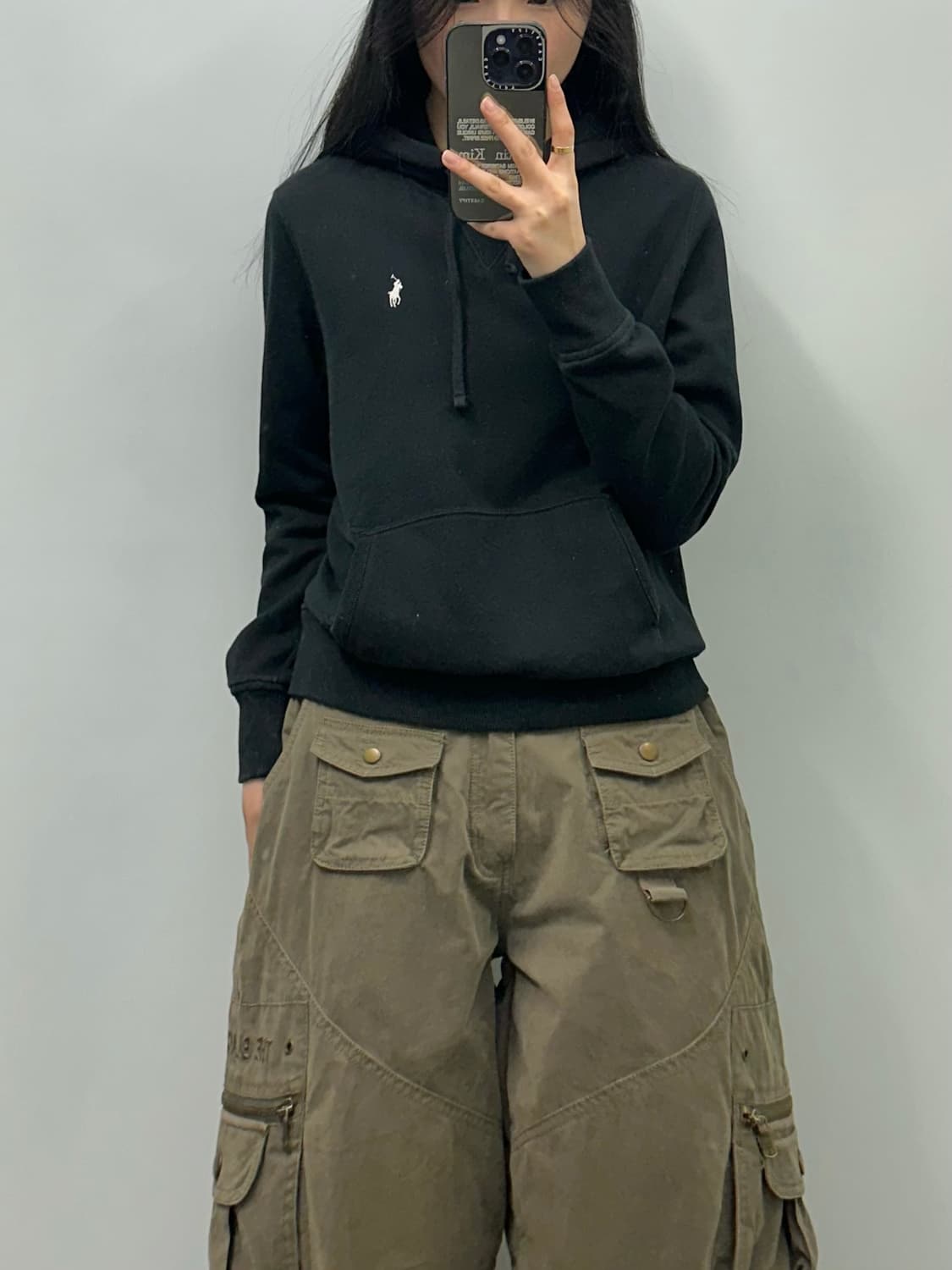 폴로 랄프로렌 화이트포니 블랙 후드티 상품이미지1