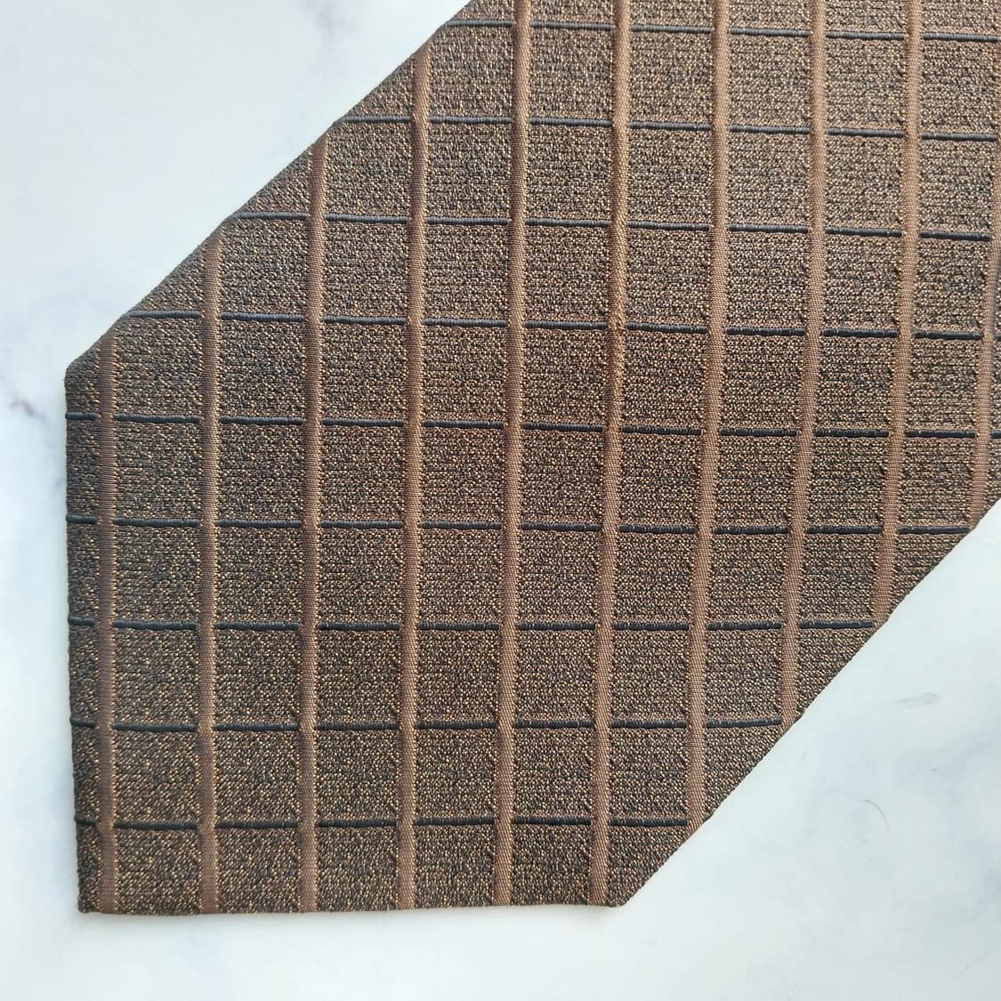 발망 넥타이 브라운 체크 패턴 9.5cm A+등급 K2563
 상품이미지6