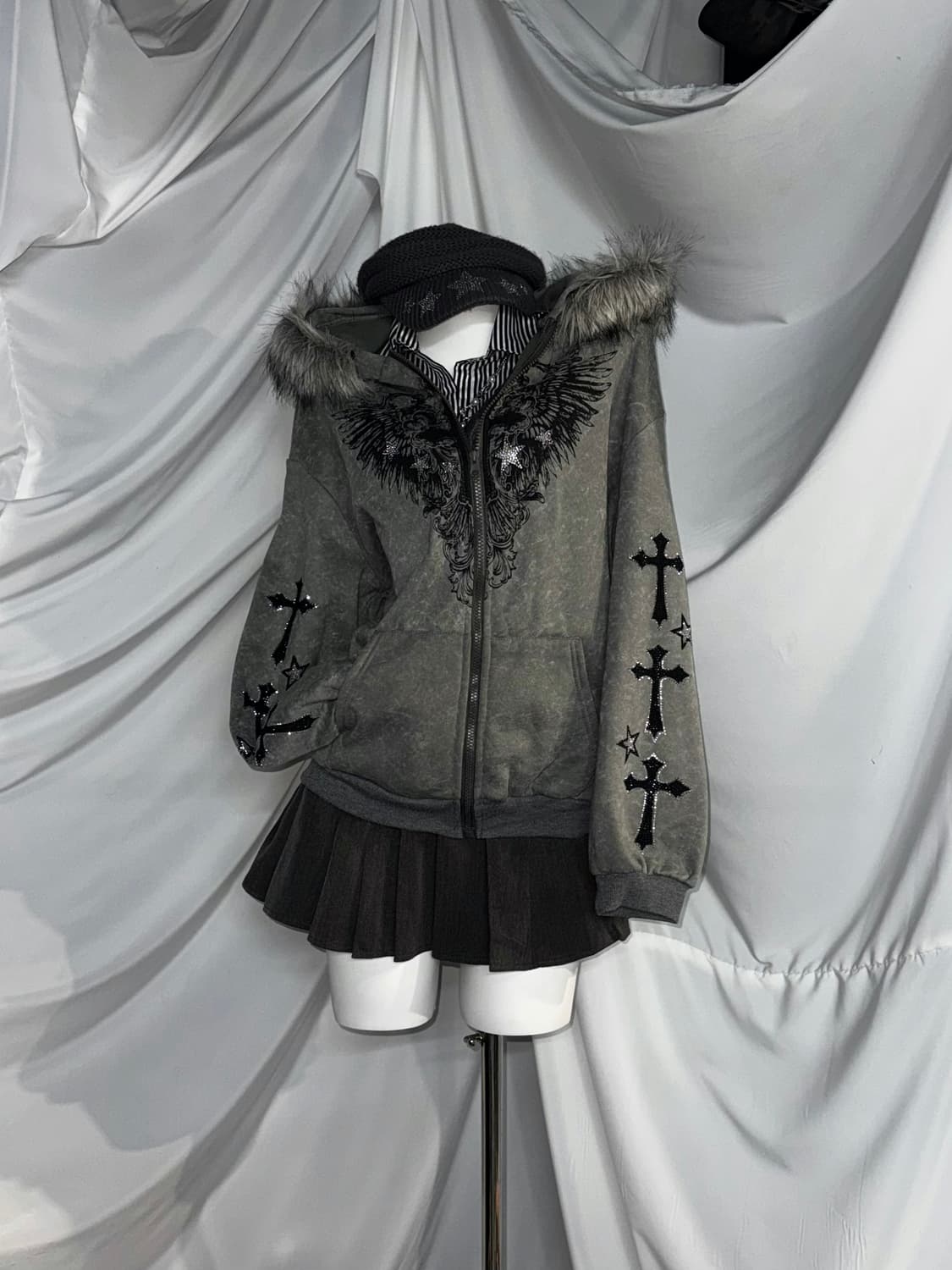 그런지 울프죠 힙합 갸루 비갸루 코디세트  상품이미지8