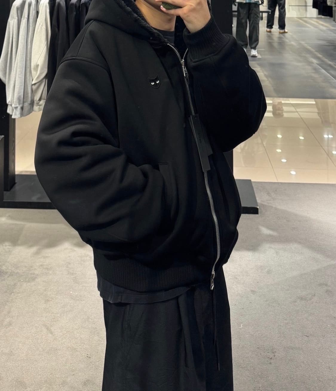 (M) 25fw 송지오 지제로 리버시블 퍼 후드집업 블랙 상품이미지2