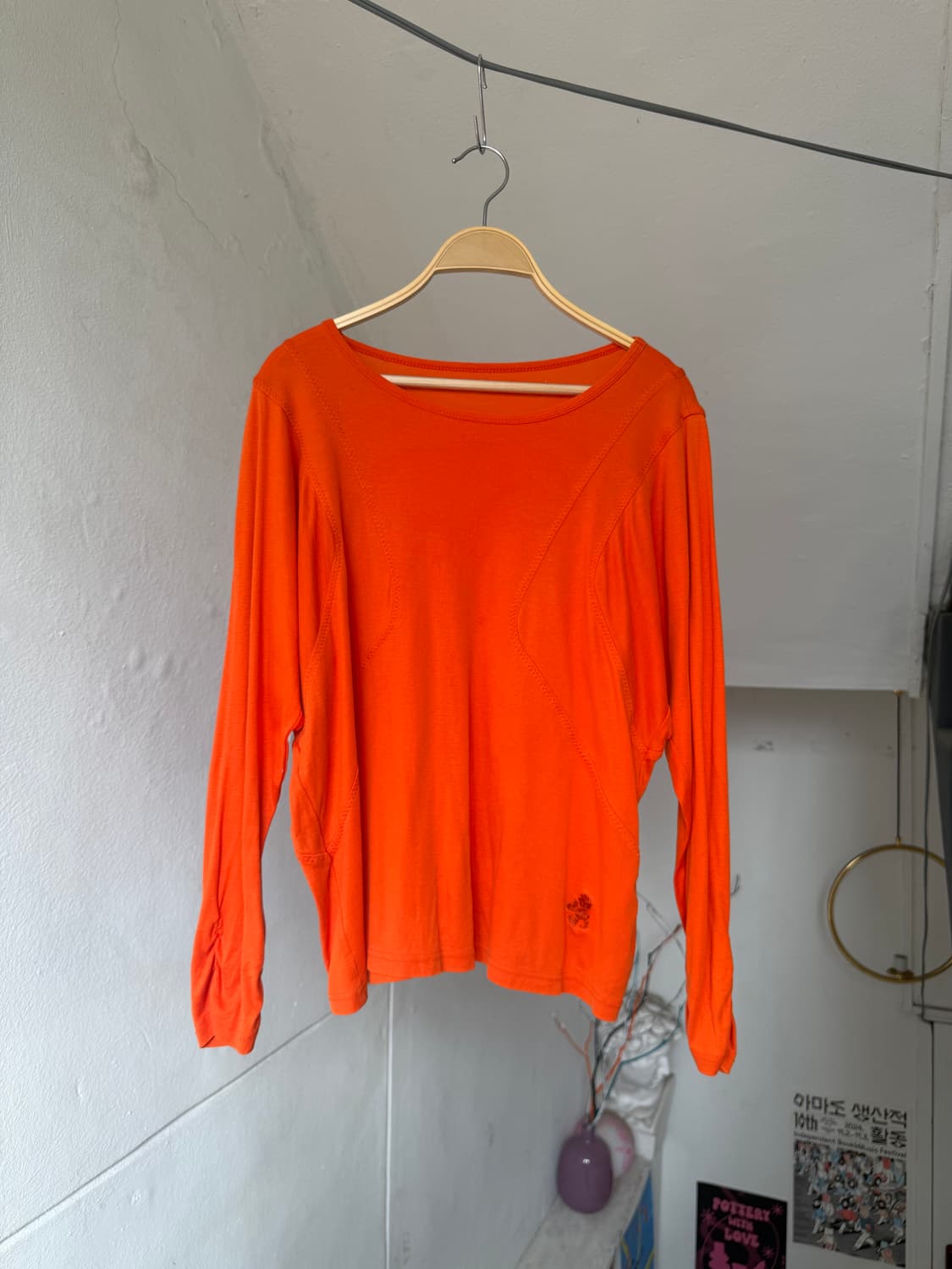 직조•코르셋 디테일 오렌지 탑 상품이미지1