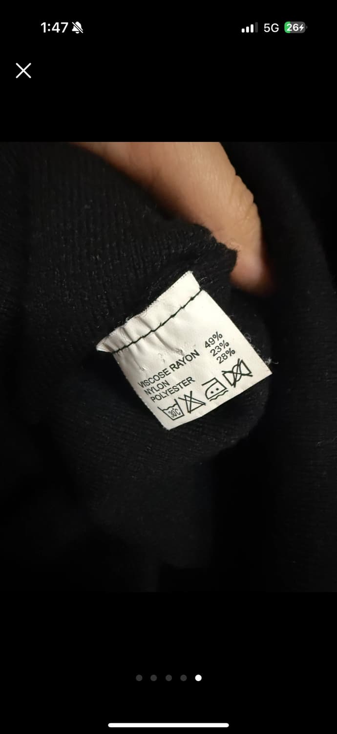 블랙 배색 브이넥 크롭 가디건 상품이미지5