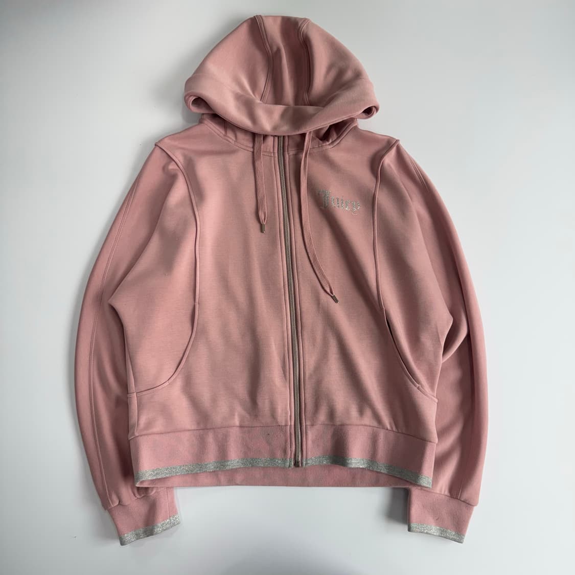 Juicy couture 쥬씨꾸뛰르 큐빅로고 핑크 후드집업   상품이미지3