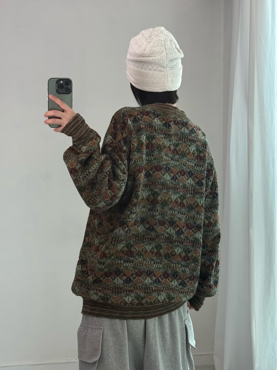 미쏘니 빈티지 패턴 가디건 상품이미지4