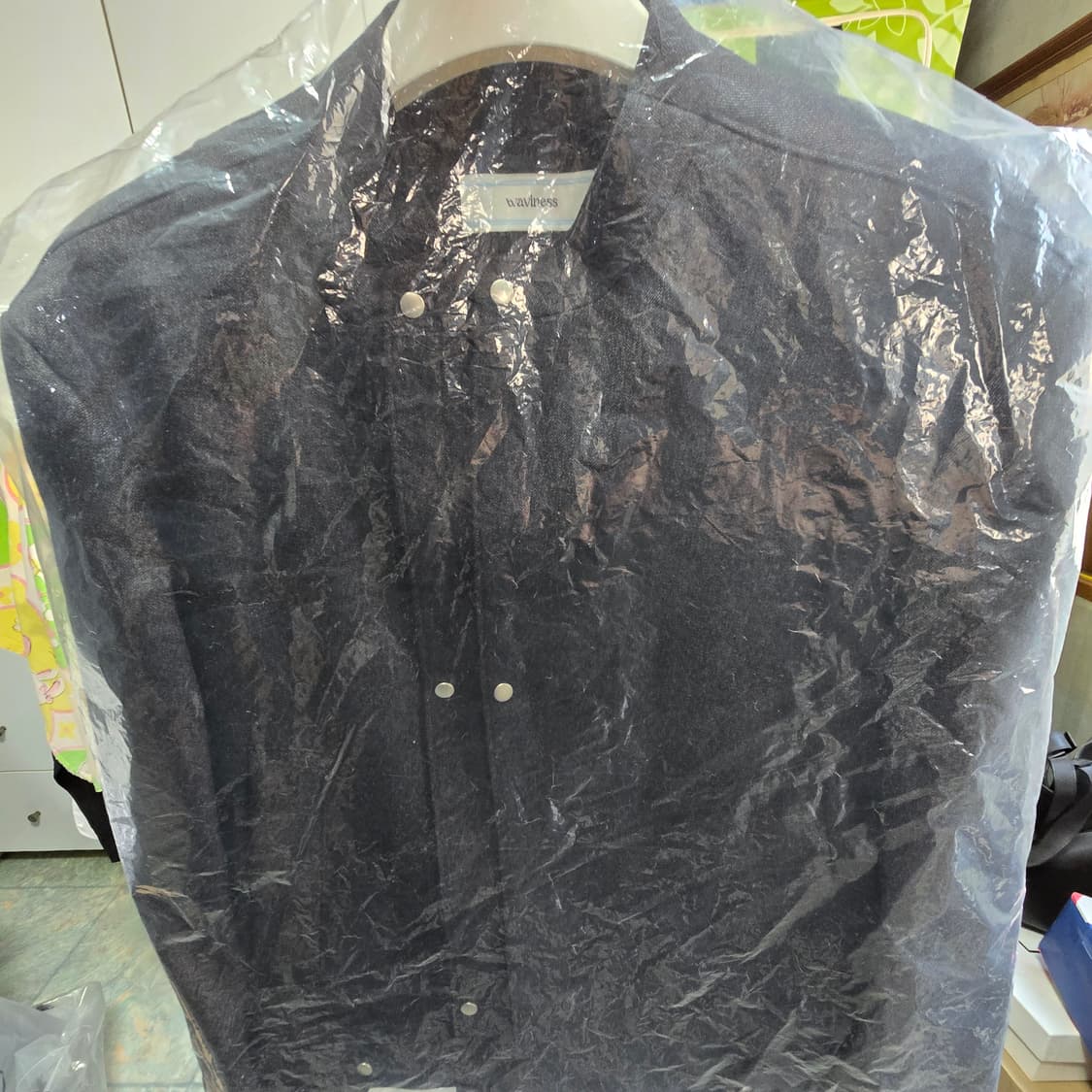 웨이비니스 레이어드 레이서 자켓 차콜 블랙 1사이즈 새제품 팝니다. 상품이미지3