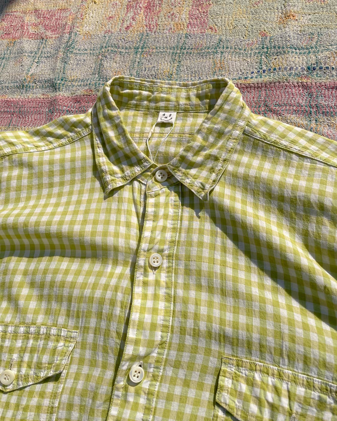 45R 인도 가디(Khadi) 원단 908 깅엄 체크 셔츠 상품이미지2