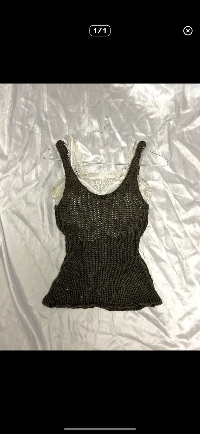 Khaki net sleeveless 상품이미지1
