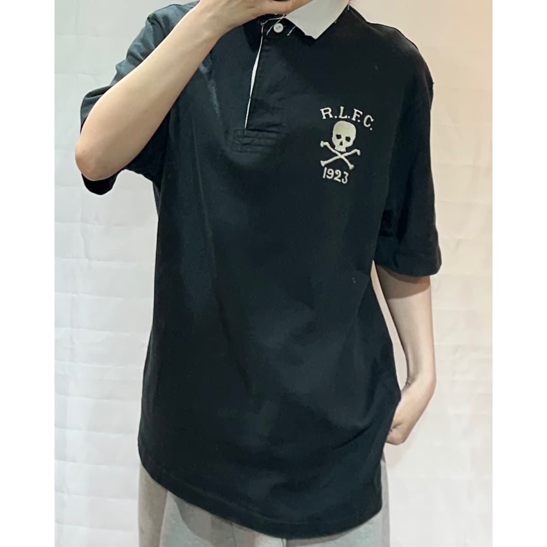 폴로랄프로렌 스컬 크로스본 럭비 블랙 반팔 카라티 상품이미지1