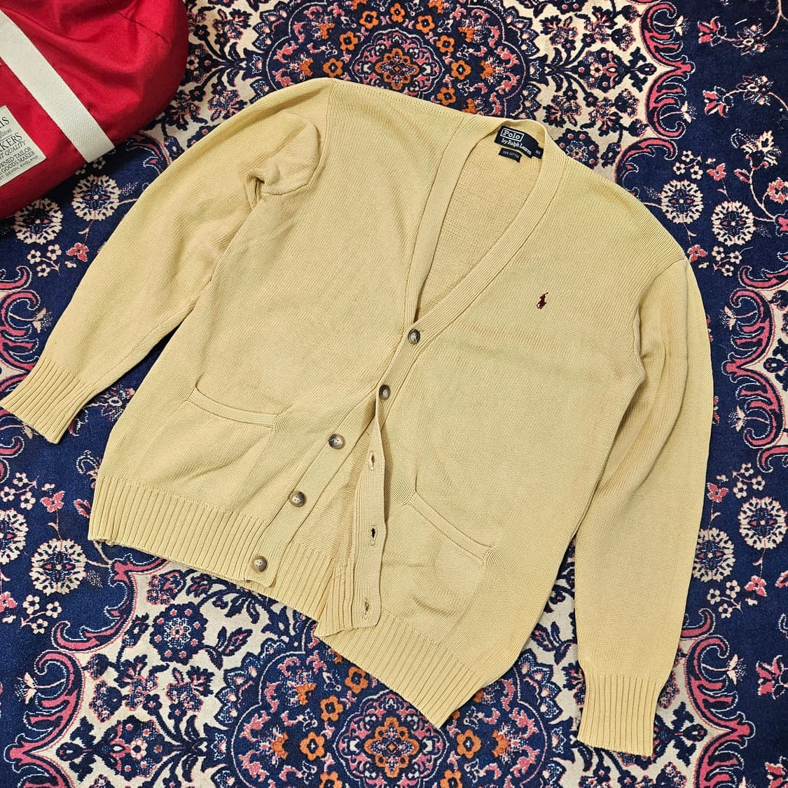 폴로랄프로렌 90's 베이지 코튼 루즈핏 가디건 105size 상품이미지1