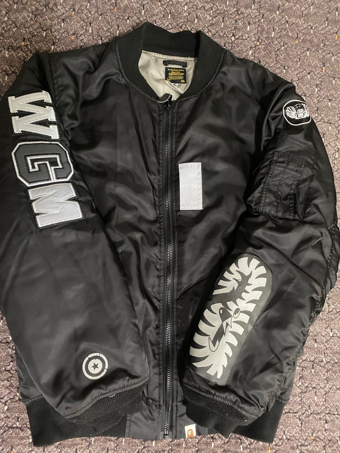 베이프 BAPE 블랙 샤크 항공점퍼 XXL 상품이미지1