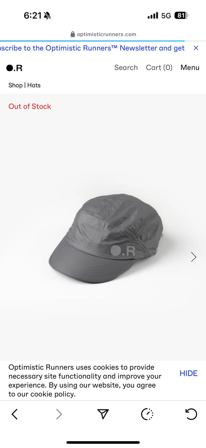 옵티미스틱 러닝캡 그레이 상품이미지1