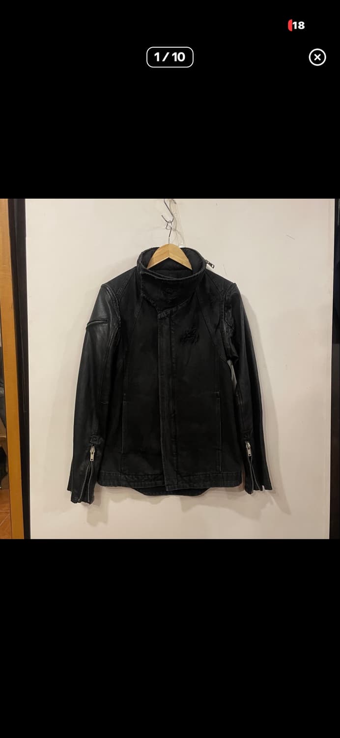 다이어트부처슬림스킨 레더 하이넥 자켓 상품이미지1