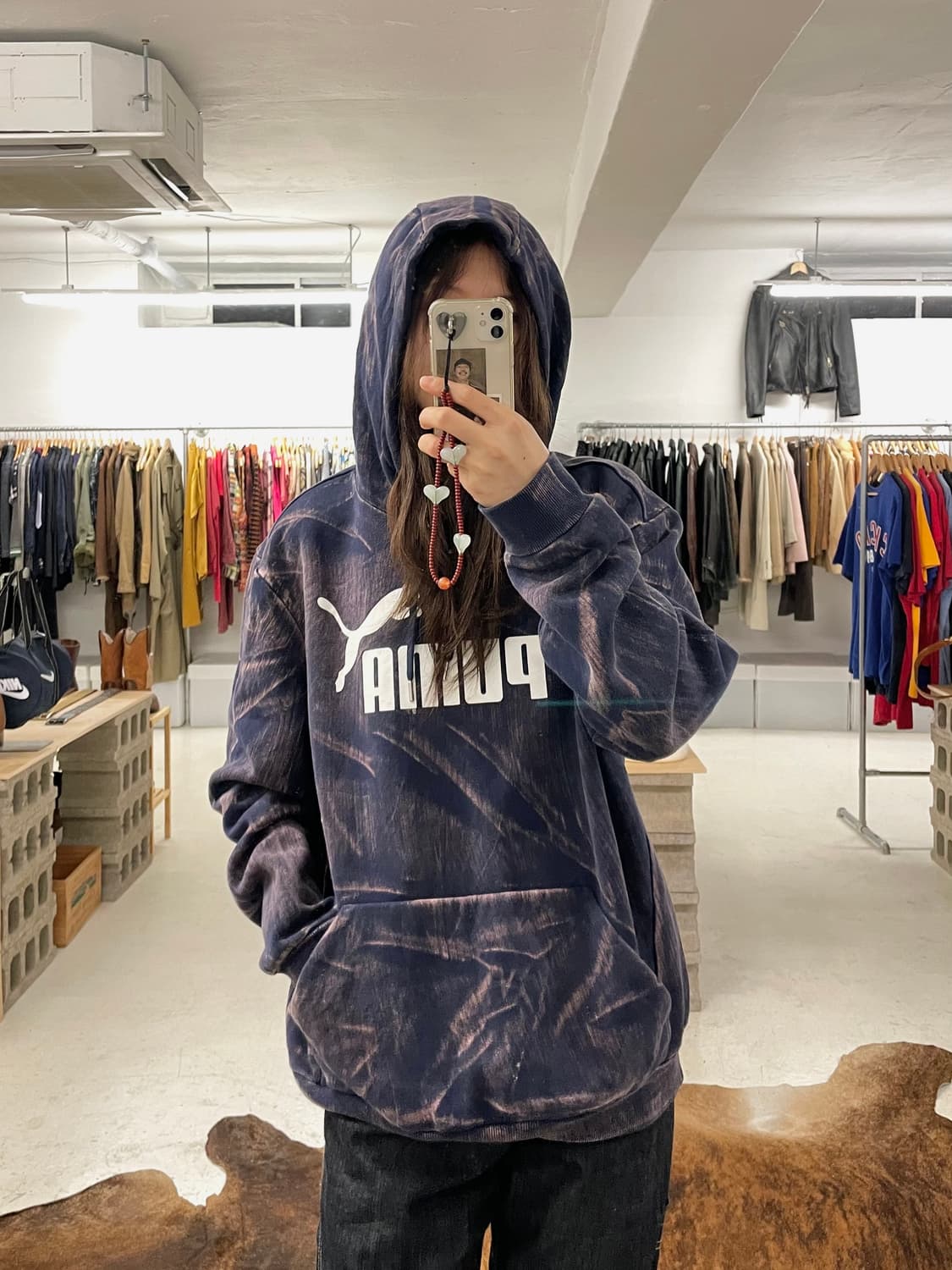 PUMA bleach washed hood t-shirts 디지털 프린팅 상품이미지2