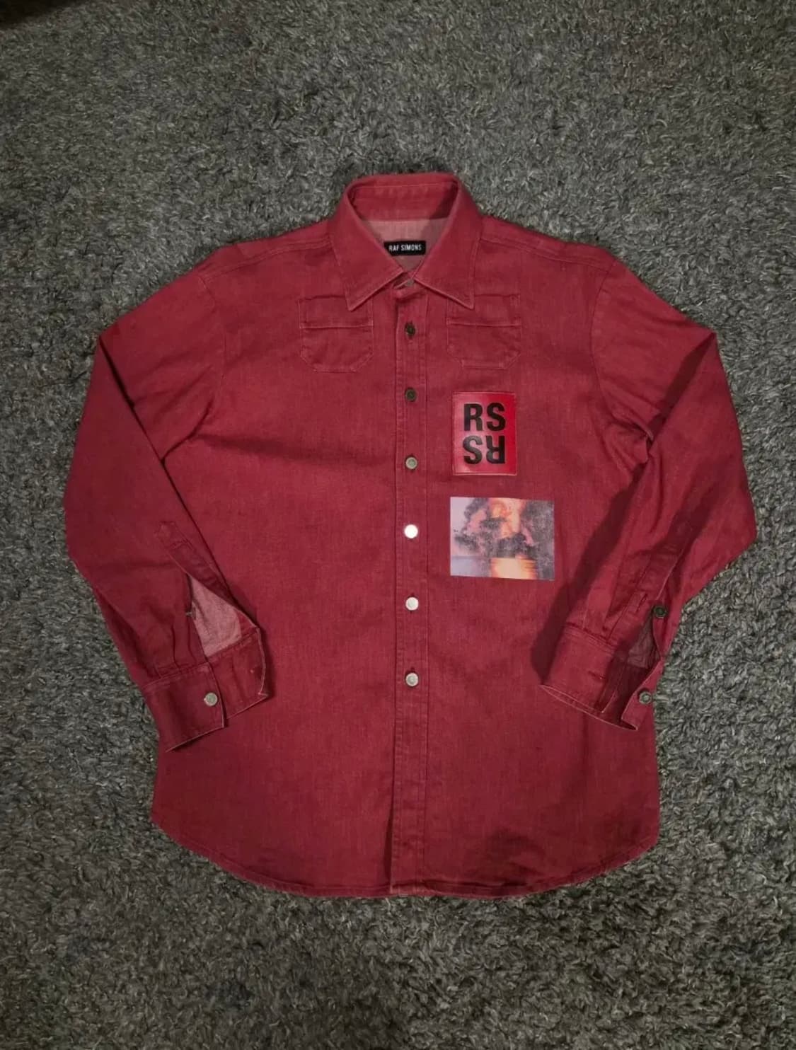 라프시몬스 15ss 레드 데님 셔츠 상품이미지2