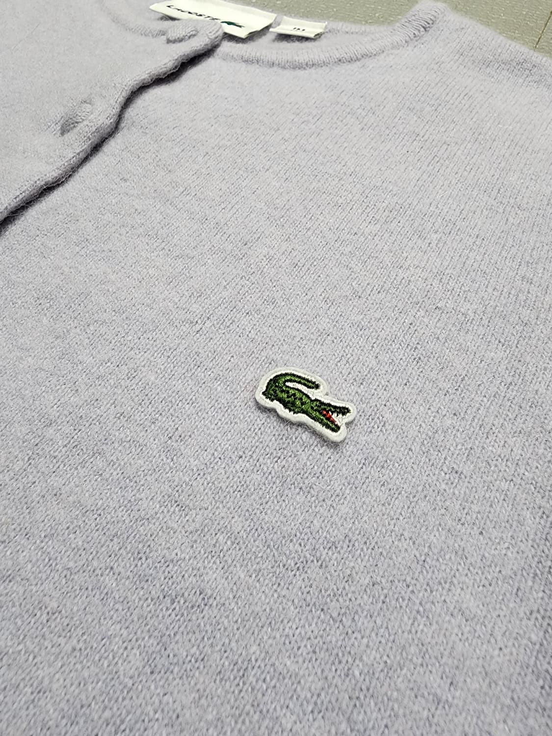 라코스테 라운드넥 울 가디건 연보라 상품이미지5