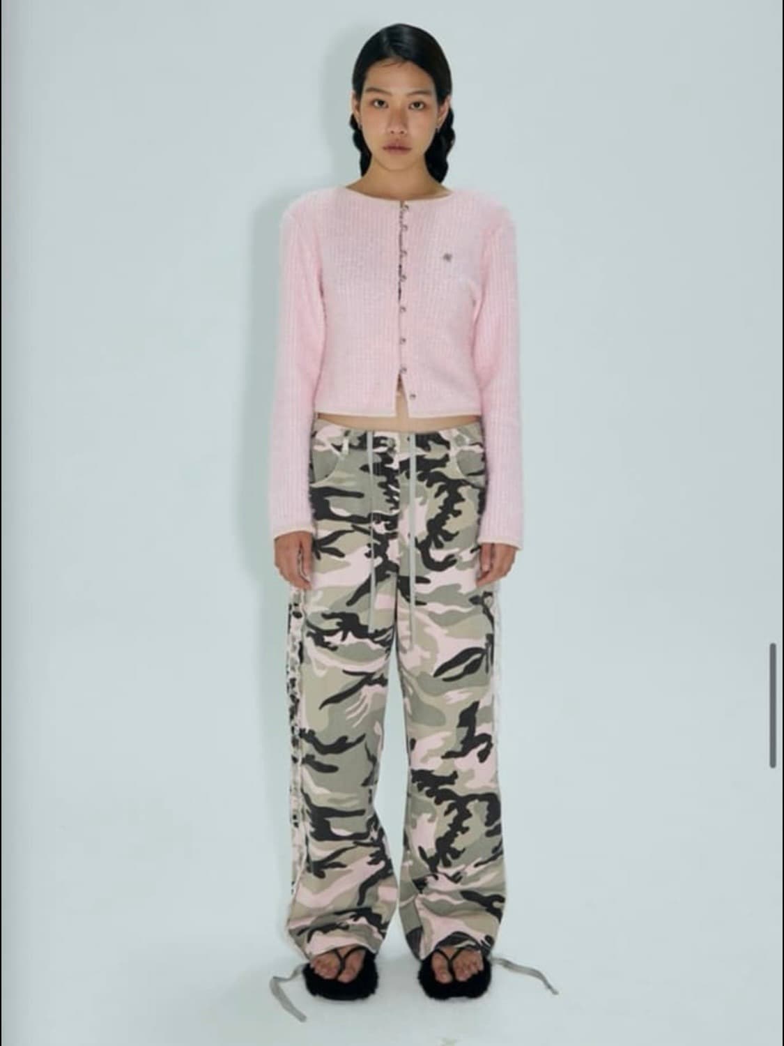 김미더영 트위드 가디건 핑크 상품이미지1