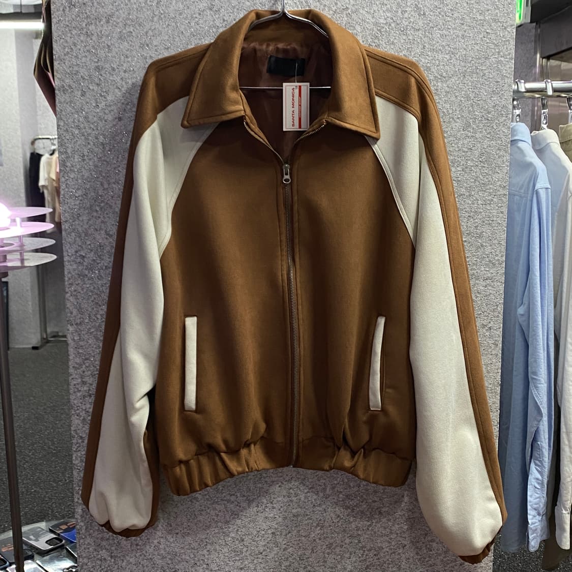 CLOTH 스웨이드 배색 봄버 자켓 B2796 상품이미지2