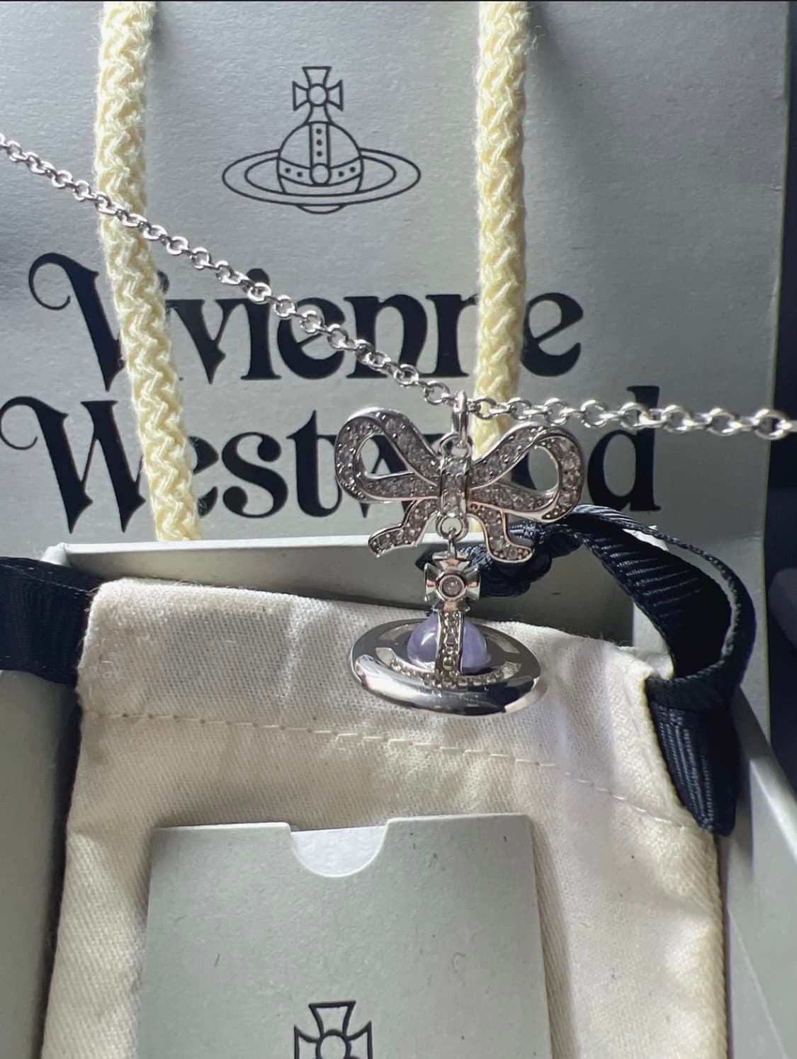 비비안웨스트우드 퍼플 크리스탈 옥타비에 orb 목걸이 (새상품) 상품이미지1