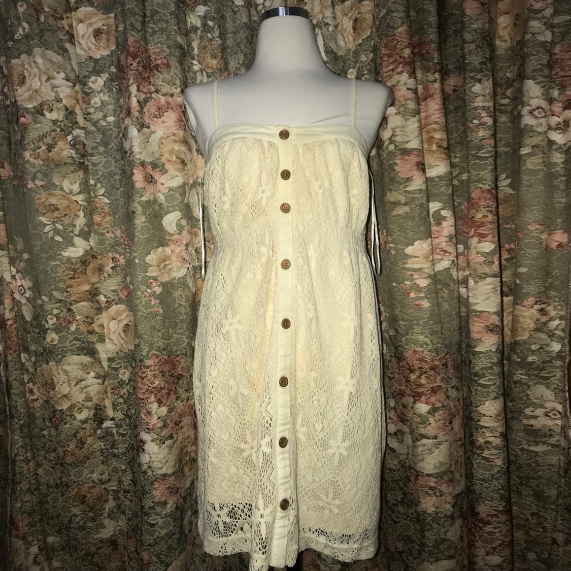 아이보리 미디 니트 버튼 드레스 상품이미지5