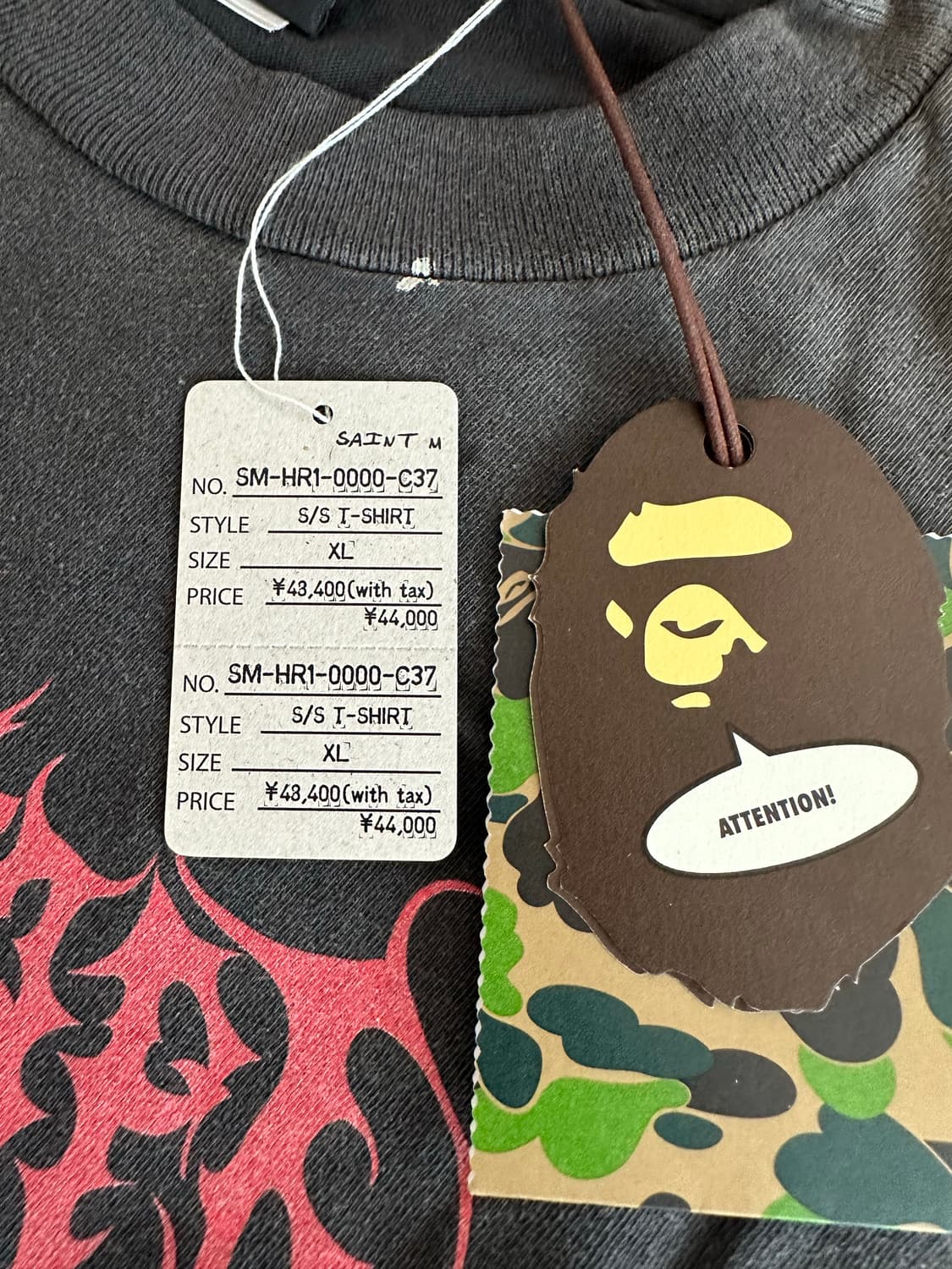[XL] 25FW 세인트미카엘 X 베이프 티셔츠 SAINT BAPE 상품이미지3