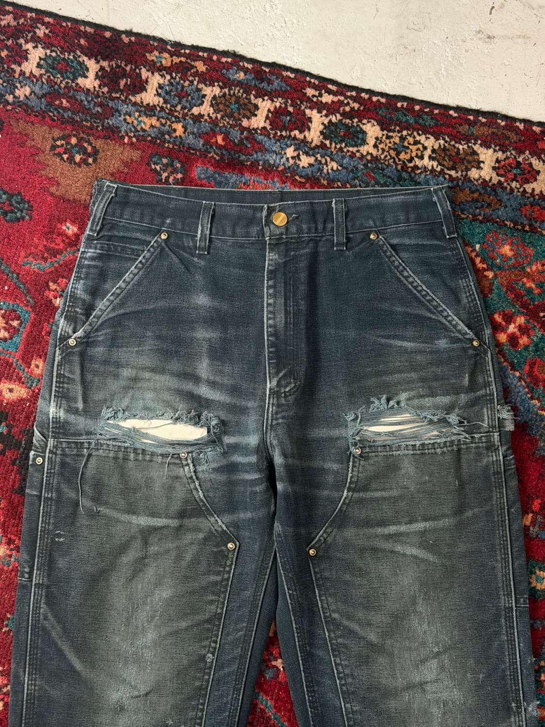 *RARE* OG 칼하트 B01 더블니 블랙 칼하트 썩블니 하드페이딩 상품이미지5