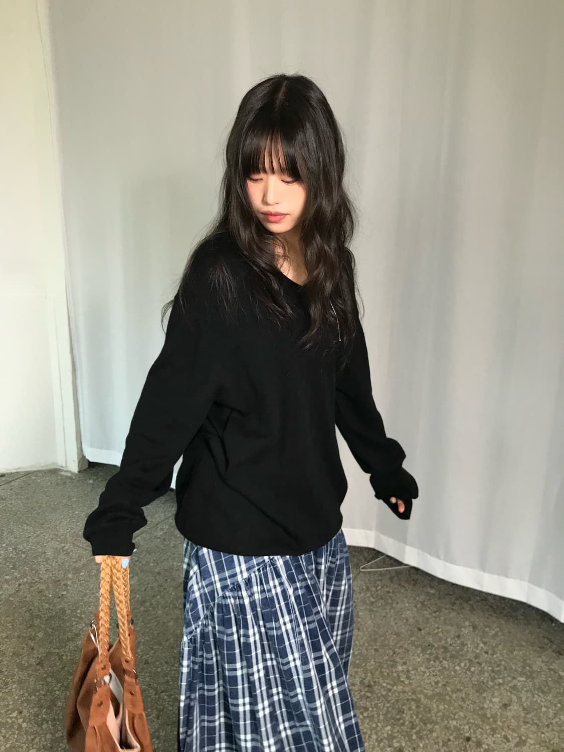 캐시미어 블랜드 블랙 니트 상품이미지1