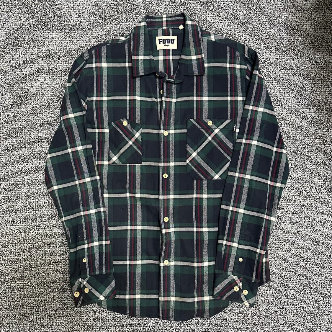 (L) 후부 FUBU 그린 체크 셔츠 상품이미지1