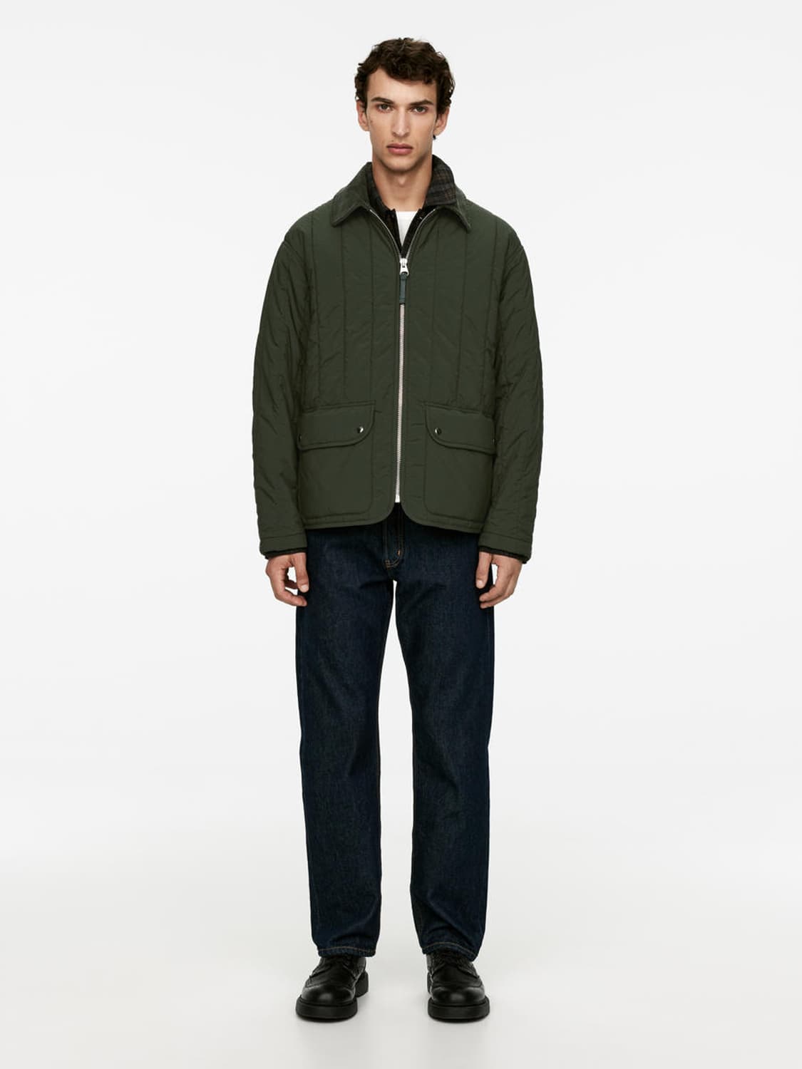 아르켓 다크그린 퀄팅 자켓 상품이미지2