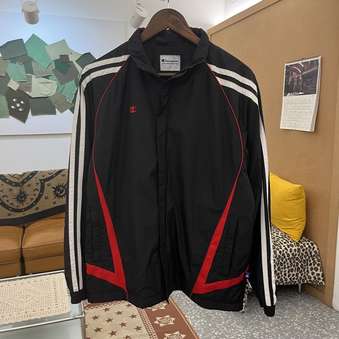 챔피온 레트로 빈티지 배색 고프코어 바람막이 자켓 XL C09997 상품이미지3