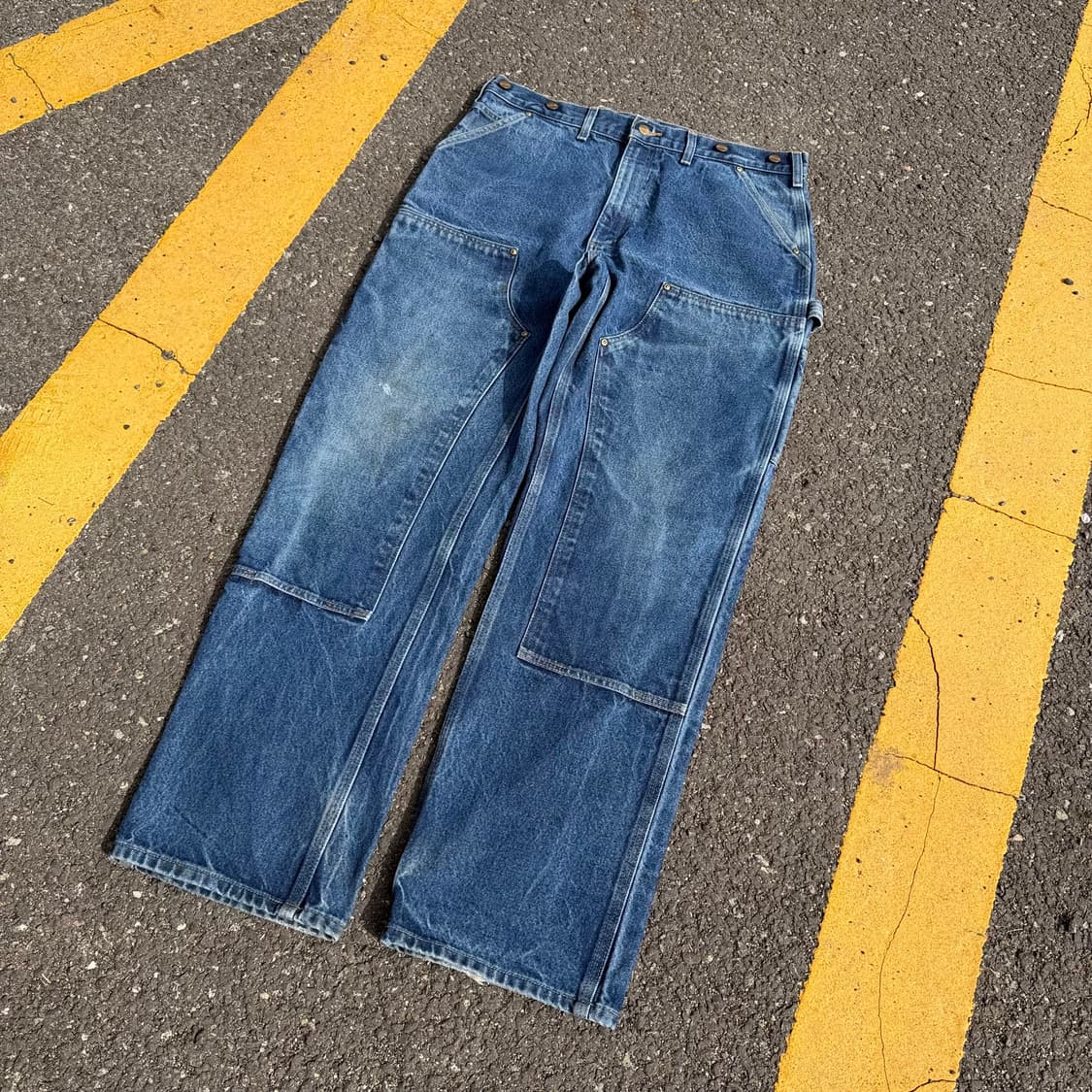 OG 칼하트 B07 DNM 더블니 카펜터 데님 팬츠 상품이미지4