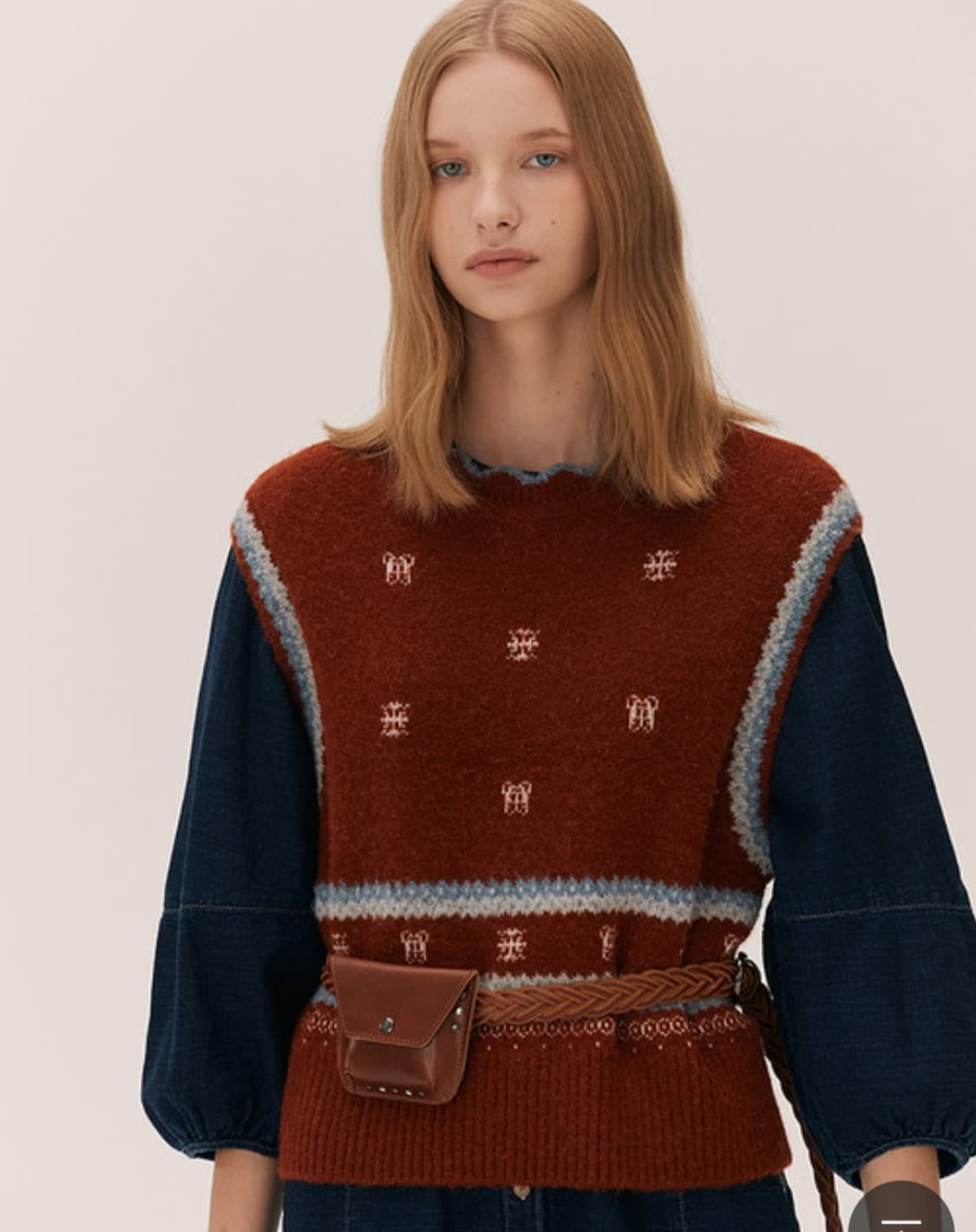 (민트색상 판매) 써스데이아일랜드 모헤어 니트베스트 S사이즈 상품이미지3