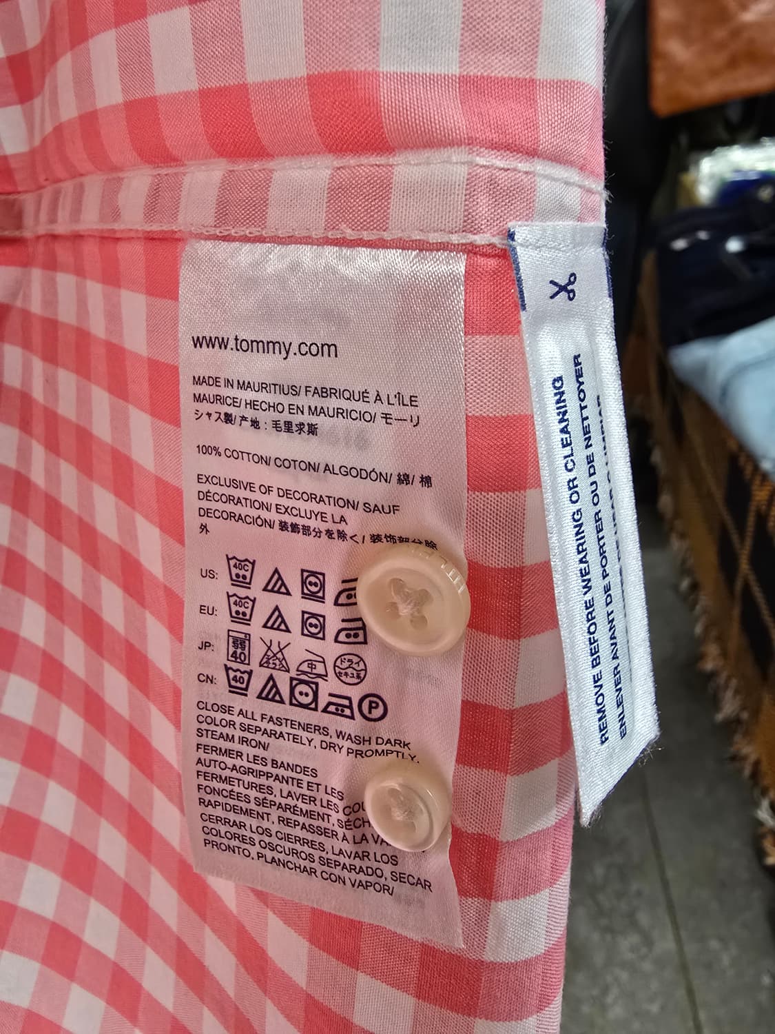 타미힐피거 핑크 체크 남방 (1401) 상품이미지4