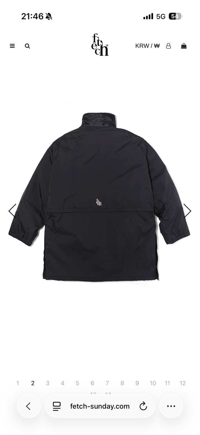 새제품) 페치선데이 프리마로프트 발마칸 코트 블랙 XL 상품이미지2