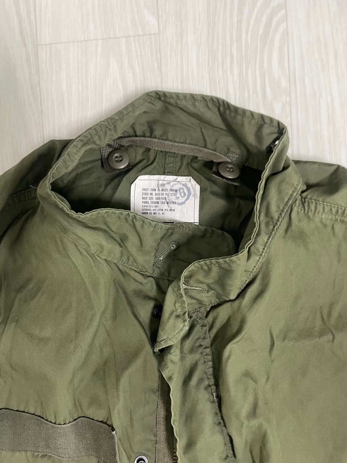 m65 피쉬테일 og 오리지널 x large A급 카본힐 외피 개파카 상품이미지2